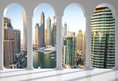 Fotobehang Dubai City Skyline Marina Arches | XXL - 312cm x 219cm | 130g/m2 Vlies