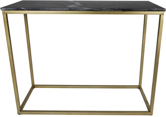 Table console - 100x35x75 cm - Zwart/ or - Marbre / métal | bol.com