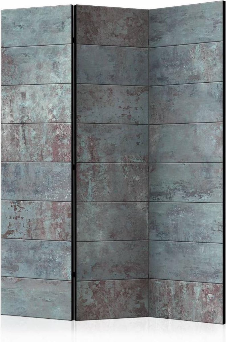 Vouwscherm / Kamerscherm - Turquoise Beton 135x172 cm , gemonteerd geleverd dubbelzijdig geprint