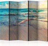 Vouwscherm - Strand in Punta Cana, Dominicaanse Republiek 225x172cm, gemonteerd geleverd, dubbelzijdig geprint (kamerscherm)