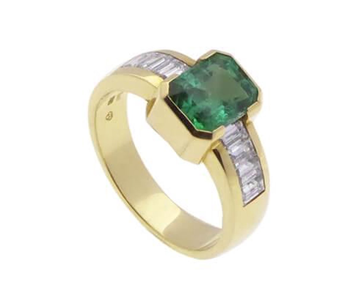 Algebra Netto Oeps 18 karaat gouden ring met smaragd en diamanten | bol.com