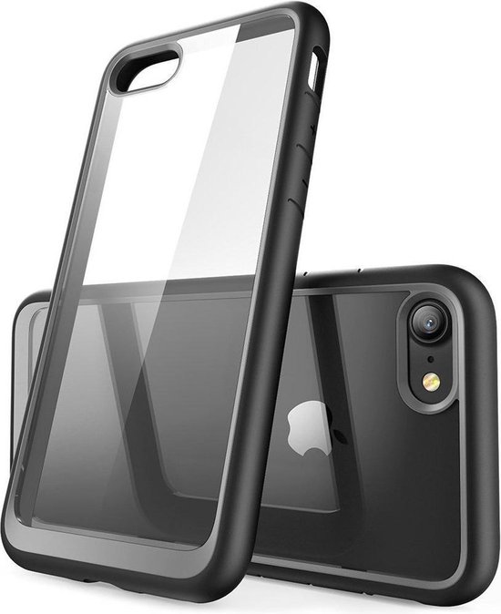 rotatie Informeer Onbekwaamheid Transparant Shock Proof Bumper Hoesje Geschikt voor Apple iPhone SE (2020)  Zwart | bol.com