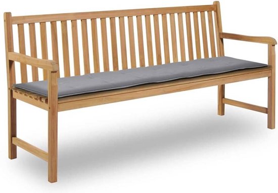 vidaXL Coussin de banc de jardin gris 180x50x3 cm