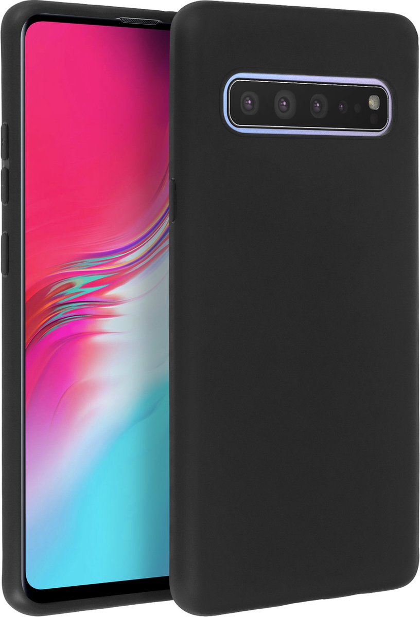 Geschikt voor Samsung Galaxy S10 5G Case Sterk Soepel en Flexibel Siliconegel Zwart
