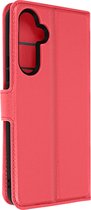 Geschikt voor Samsung Galaxy A54 5G Hoesje Video Support Litchi Kunstleer Portemonnee rood