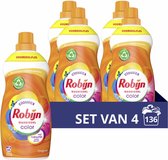 4x Robijn Klein & Krachtig Wasmiddel Color 34 Wasbeurten 1,19 liter