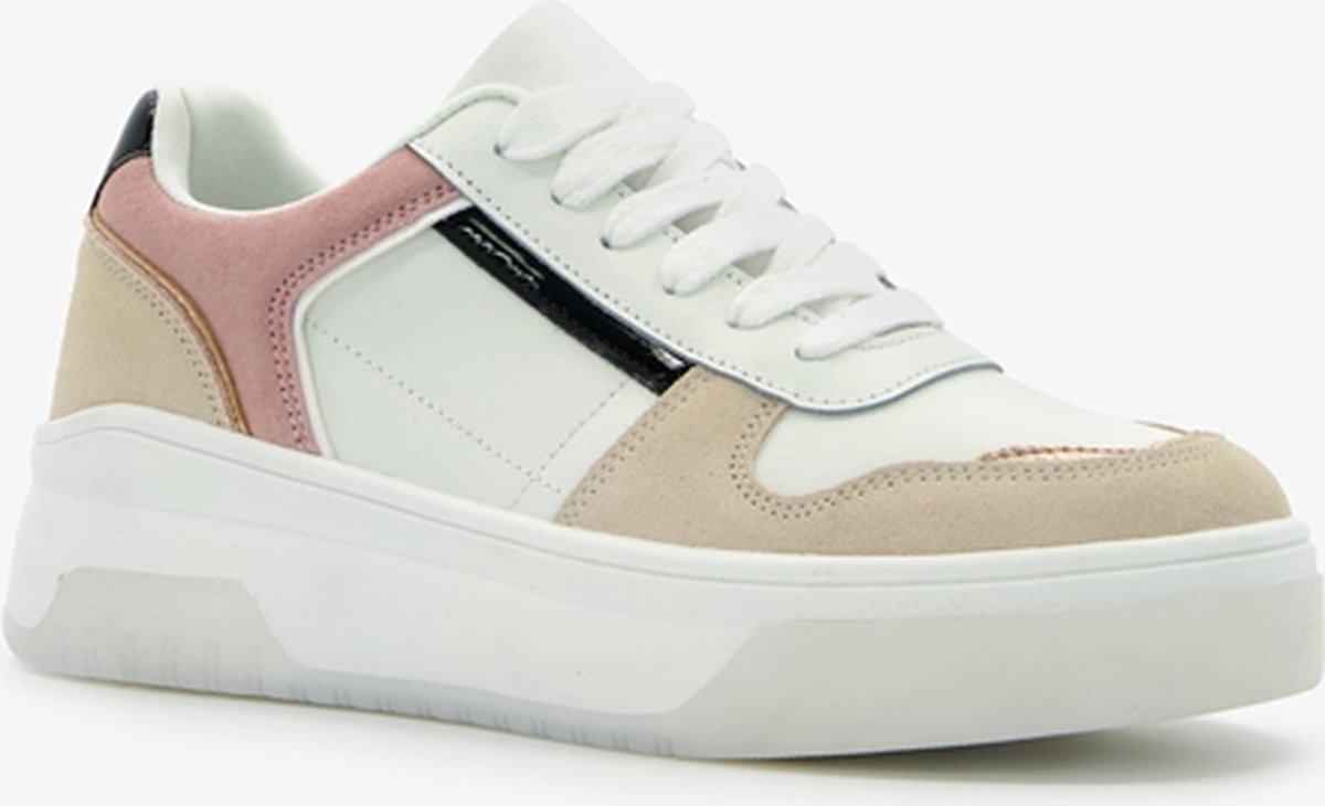 Hush Puppies leren dames sneakers beige Maat 36 Uitneembare zool bol