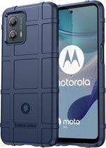Motorola Moto G73 Hoesje - Rugged Shield TPU Gelcase - Blauw - GSM Hoesje - Telefoonhoesje Geschikt Voor Motorola Moto G73