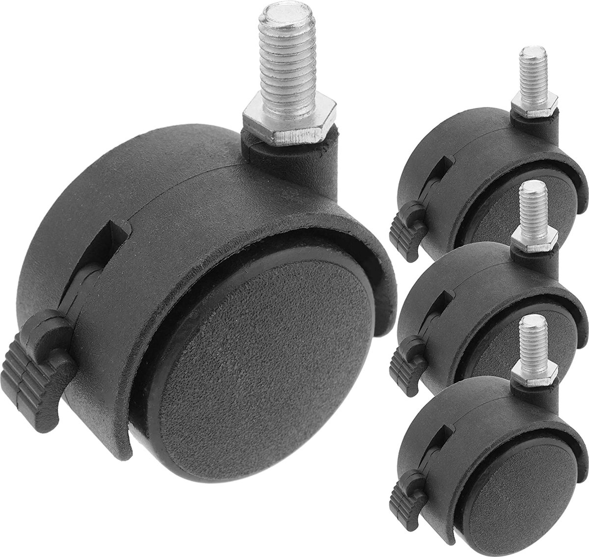 Zwaarlast Zwenkwielen / Trolley Wielen voor Meubels - Rubberen Zware Wielen - Heavy Duty Castors /Transportwielen - 20 kg