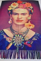Sjaal schilderij met Frida Kahlo van dikker materiaal met 2 kanten print