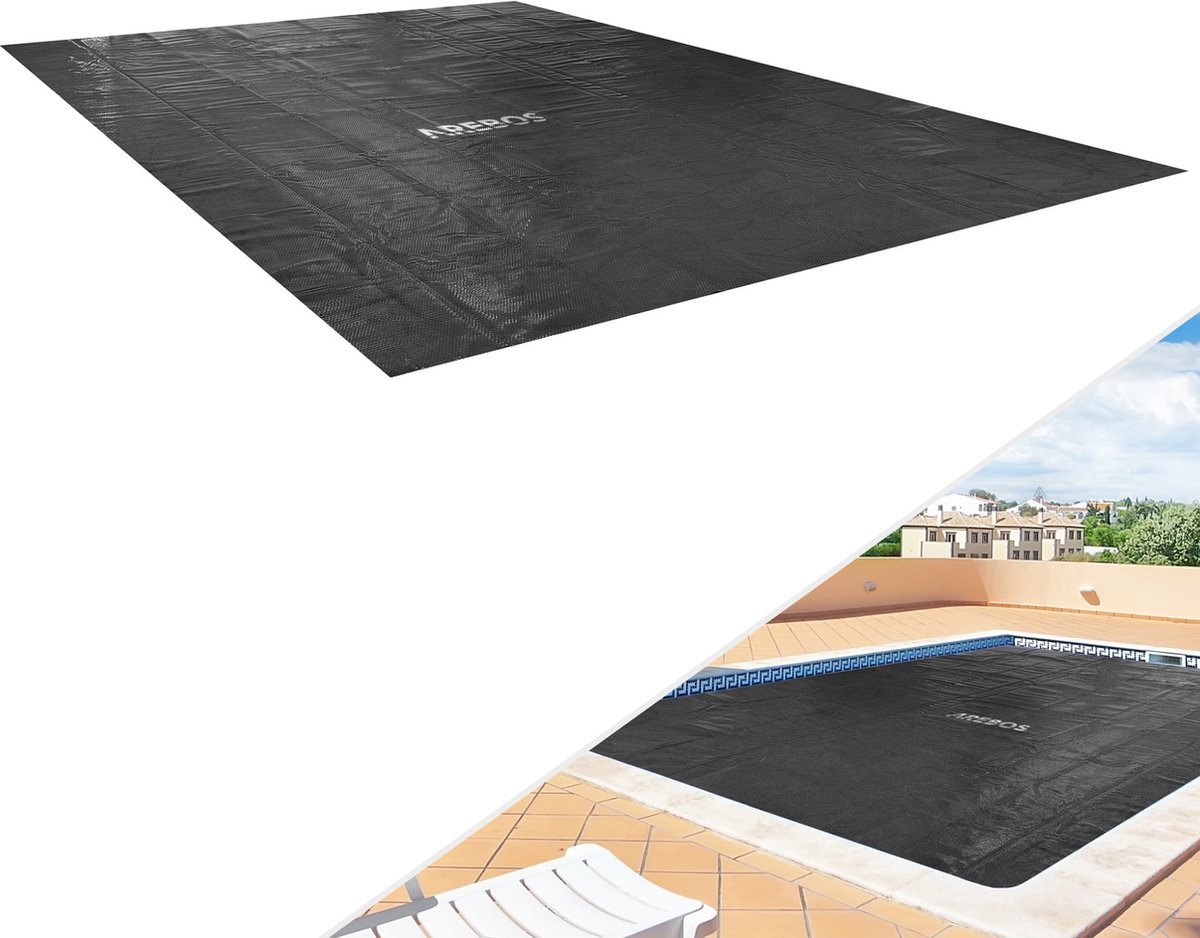 AREBOS Afdekzeil Zwembad 260x160 cm - Zwembadzeil - Solar Afdekzeil Zwembad - 2,6 x 1,6 m - Rechthoek - Zwembadverwarming