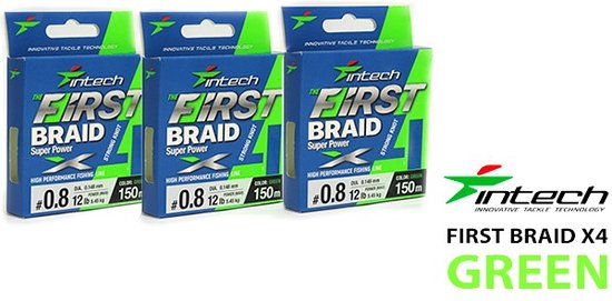 FIRST Braid PE X4 #2.0 - Green - 0.235mm - 100m - 27lb/12.3kg - Gevlochten Lijn - Roofvis Vislijn van FIRST — afbeelding 4