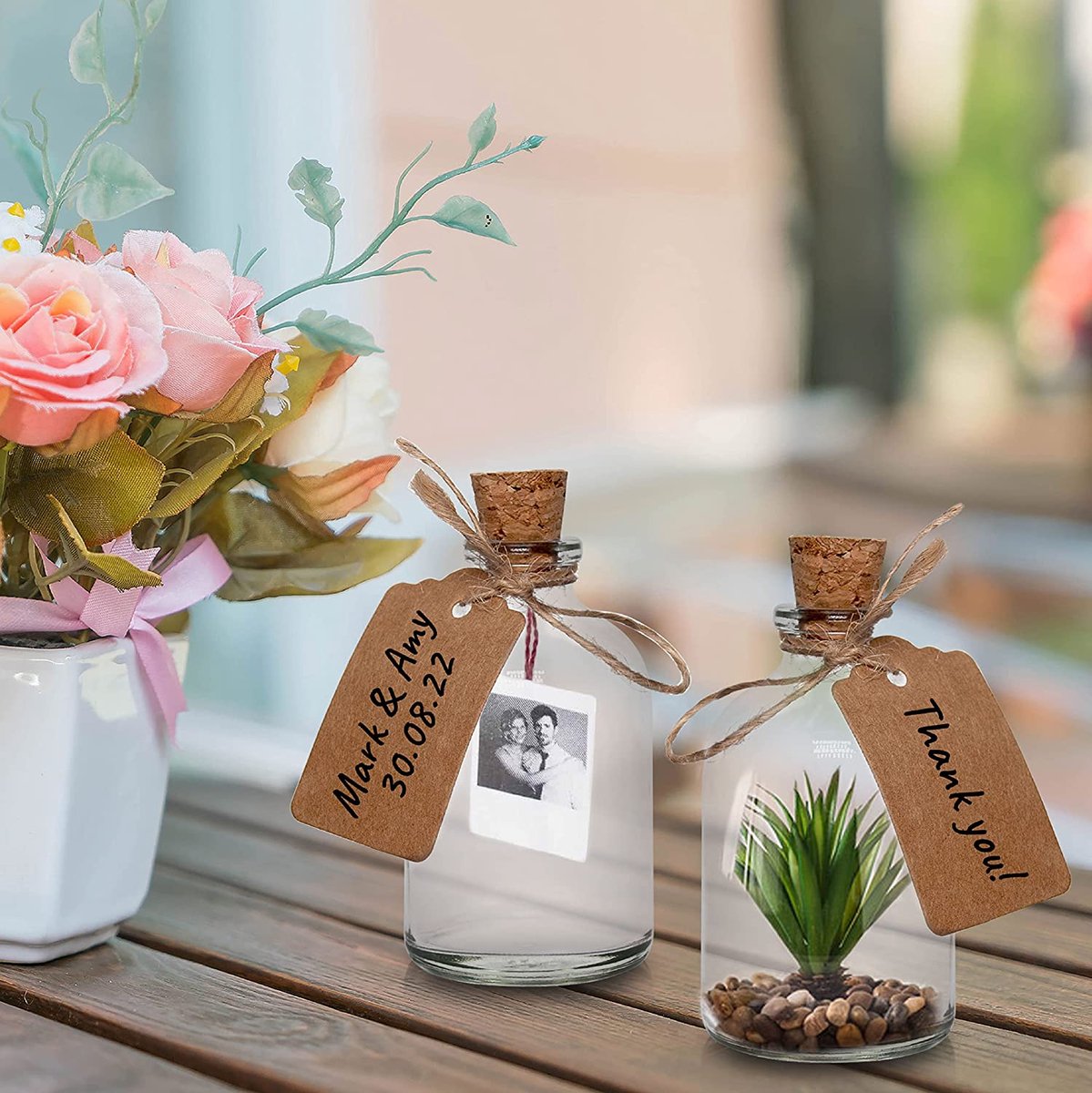 Mini bouteilles en verre avec bouchons pour décorations de mariage et  fêtes