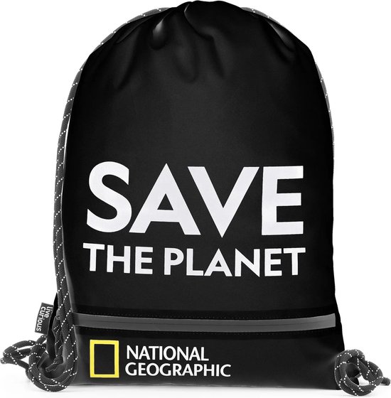 National Geographic Gymtas / Rugzakje Lichtgewicht - 0 -10 Liter - Save The Planet - Zwart