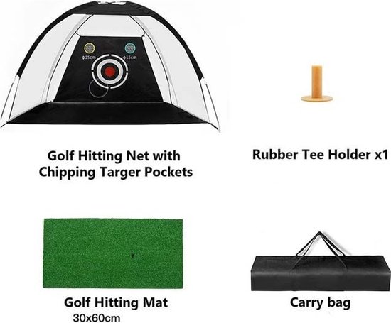 Thumbnail van een extra afbeelding van het spel Golf training set - Golfnet en grasmat - 15-Delig
