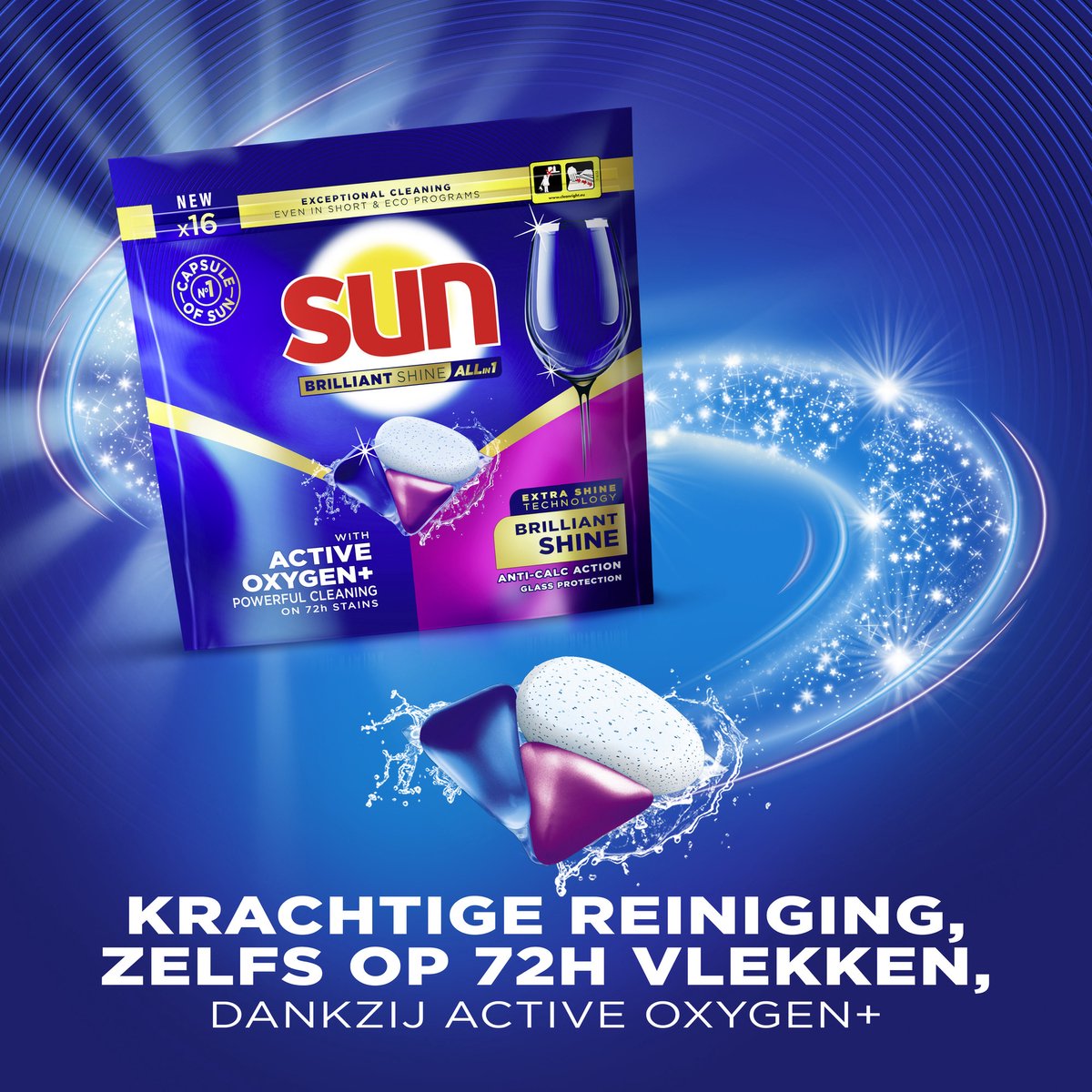 Sun - Vaatwastabletten - Brilliant Shine - All-in-1 - 80 Capsules - Voordeelverpakking — afbeelding 6