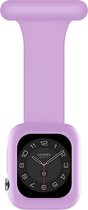 Strap-it Adapté au bracelet infirmière Apple Watch avec étui - Taille: 42 - 44 - 45mm - violet clair