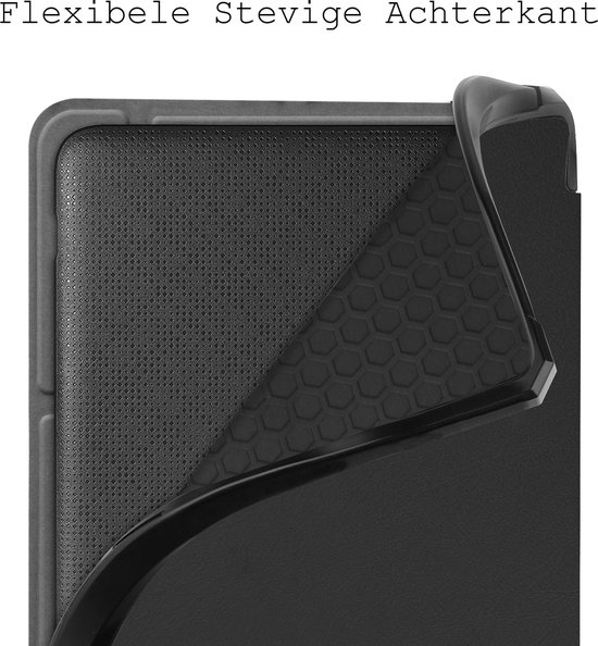 Hoes Geschikt voor Kobo Libra H2O Hoesje Bookcase Cover Hoes Trifold - Hoesje Geschikt voor Kobo Libra H2O Hoes Cover Case - Zwart van i12Cover — afbeelding 3
