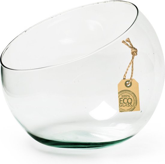 Bol incliné Jodeco Bolvase - verre recyclé transparent - D23 x H20 cm | bol