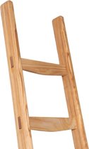 Houten bibliotheekladder - Houten boekenkastladder - Enkele houten ladder | Aantal sporten (inclusief cm): 13 sporten (350 cm)