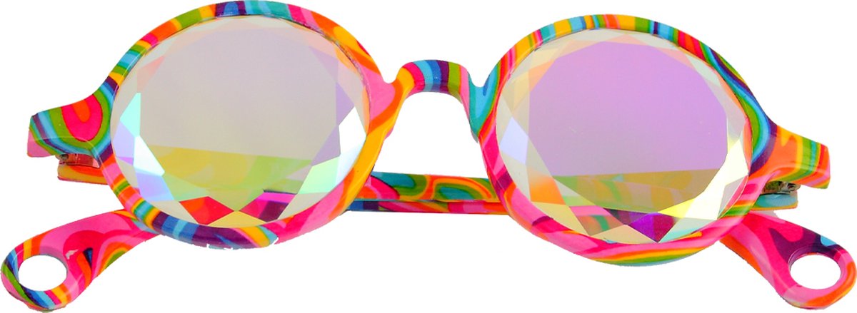 LOUD AND CLEAR® - Caleidoscoop Bril - Spacebril - Space Bril - Festival Bril - Premium - Roze