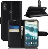 DrPhone Moto One / P30 Play Flipcover - Bookcase - Luxe booktype PU Lederen Portemonnee Case - Wallet Case met Kickstand