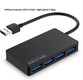 DrPhone 4-poorts USB 3.0 Hub - High-Speed 5 Gbps overdrachtsnelheid voor o.a desktops, computers, notebooks, ultrabooks