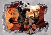 Peinture murale Dinosaure 3D sautant du trou dans le mur | V8 - 368 cm x 254 cm | Polaire 130gr / m2