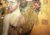 Fotobehang - Vlies Behang - Schilderij Vrouw in het Goud - Kunst - 460 x 300 cm