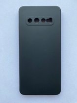Geschikt voor Samsung Galaxy S10 mat zwart siliconen hoesje achterkant - back cover met camera protector