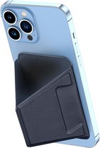 Dux Ducis - Pasjes Houder standaard geschikt voor iPhones en Apple magnetische Ring - Magnetische Kaarthouder Telefoon standaard- Donker Blauw