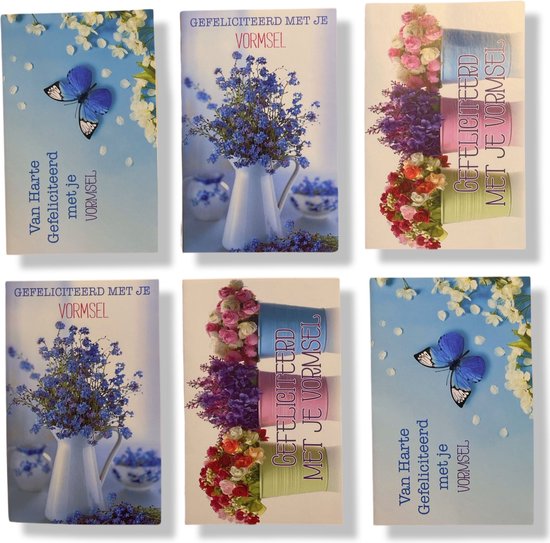 6 Cards & Crafts Luxe vormsel wenskaarten - 12 x 17 cm - Vormsel - Inclusief enveloppen