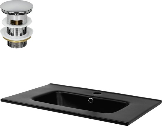 Lavabo - CLOUD - Vasque ovale - en céramique avec trop plein 59x38,5 cm