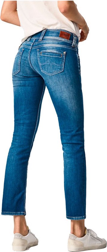 Pepe Jeans Gen Jeans Donna, Blue Denim (h06), Vita Media 26W / 32L. Regular Fit, Tessuto Elastico E Sostenibile, Con Doppio Bottone.