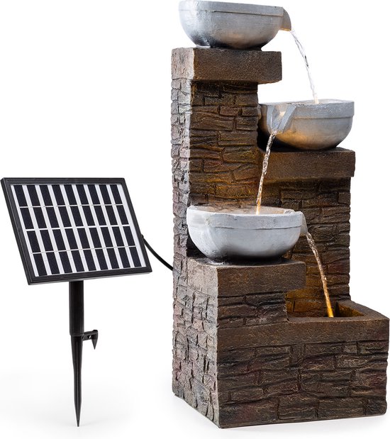 Fontaine solaire Blumfeldt Fez - fontaine de jardin - LED- éclairage - 34 x  76 x 36 cm