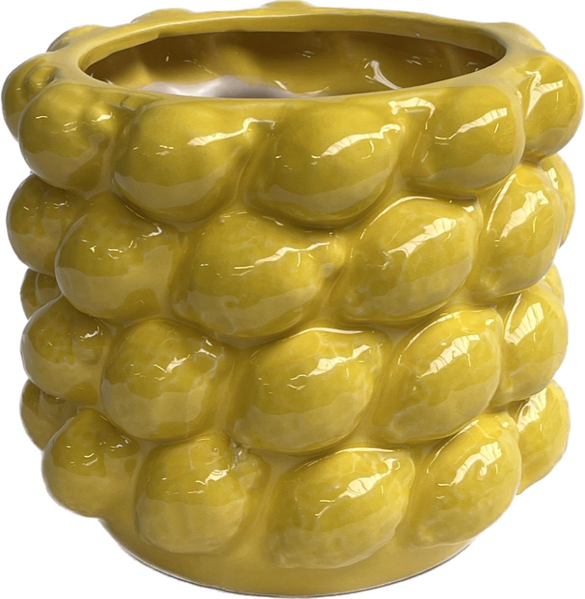 Kandelaar Store - Citroen Vaas Medium Geel - Lemon pot - keramiek - D 17.0  cm x H 15.5 cm | bol.com