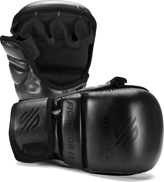 Gants d'entraînement hybrides Sanabul Essential 7 oz MMA - Noir - Taille L/XL