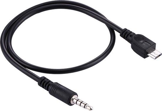 Câble adaptateur USB-C mâle vers jack 3,5 mm mâle aux audio noir / noir 1M
