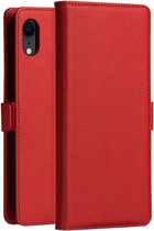 DZGOGO MILO Series PC + PU horizontaal flip lederen tas voor iPhone XR, met houder & kaartsleuf en portemonnee (rood)
