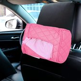 Auto Auto lederen zonneklep achterbank hanger tissue doos papieren servet zak (exclusief servet) (Magental)