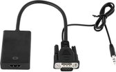 VGA + Audio naar Full HD 1080P  - Zwart - VGA naar HDMI Monitor/TV