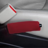 Rubber Auto Handrem Cover Pookknop Versnellingspook Kussenhoes Auto Accessoire Interieur Pad (Rood)