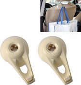 2 STKS Universele Autostoel Rugzak Hanger Houder Auto Hoofdsteun Bagage Haak (Beige)