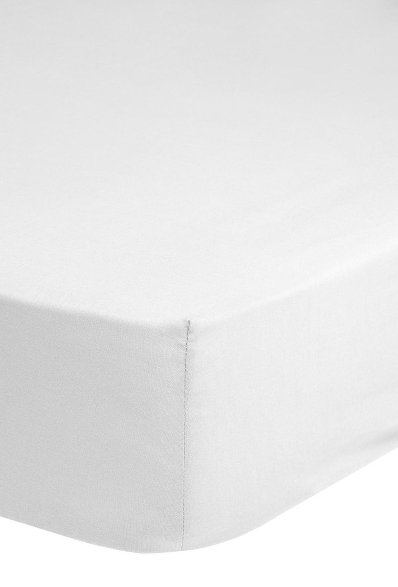 Good Morning hoeslaken effen kleur - 2 persoons 140x200 cm - Wit - 100% Katoen jersey