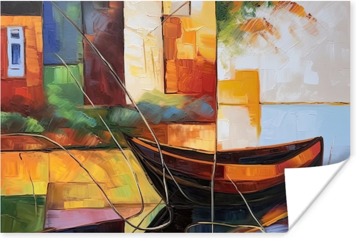 Poster Abstract - Kunst - Boot - Kleuren - 90x60 cm