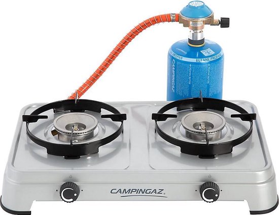 Camping Cook CV-gaskooktoestel 2-lichts campingkooktoestel werkt met gaspatroon - 36 watt met 2 traploos regelbare kookplaten van Camp — afbeelding 3