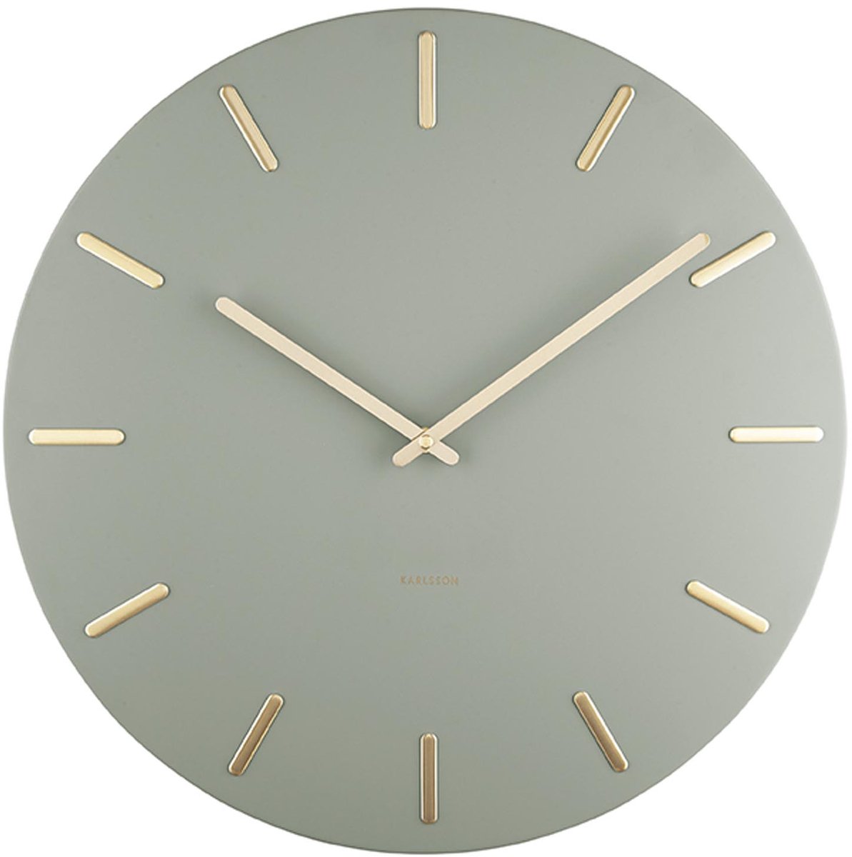 Karlsson Wandklok Charm - Jungle Groen met gouden wijzers - Ø45cm - Wandklok Scandinavisch
