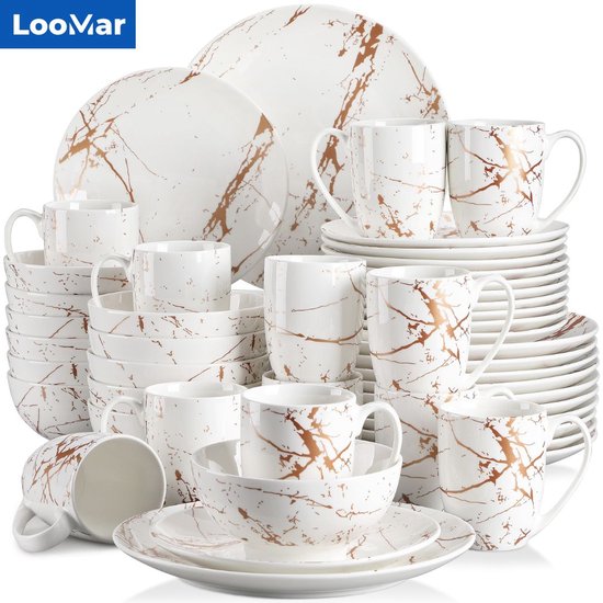 Vajilla de porcelana Goya, 4 comensales, set de 12