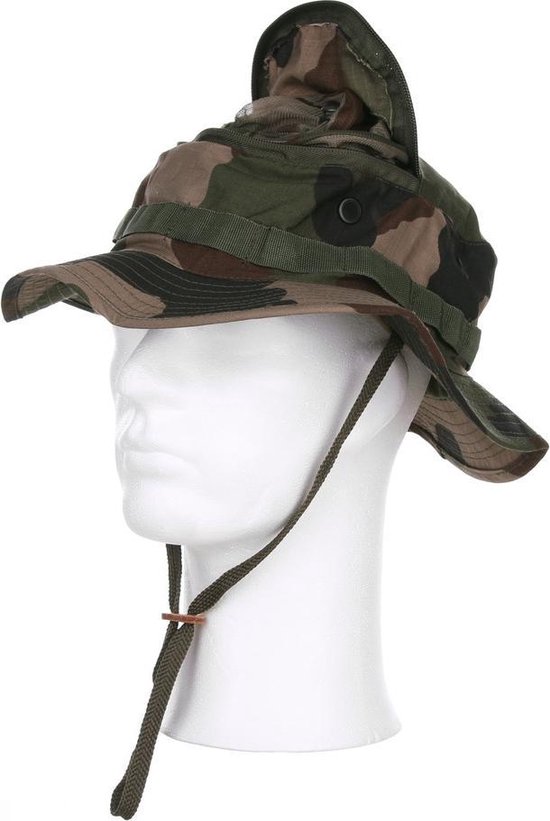 101inc Chapeau de brousse avec moustiquaire camouflage français