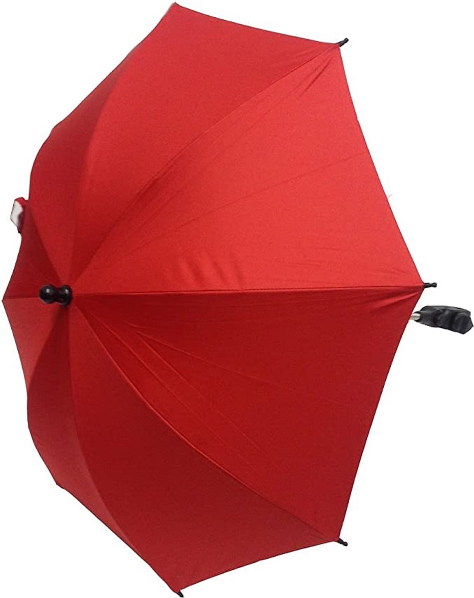 Baby parasol - Kinderwagen zonnescherm - Bescherming tegen zon - Universele pasvorm - 36 x 256 cm - Rood